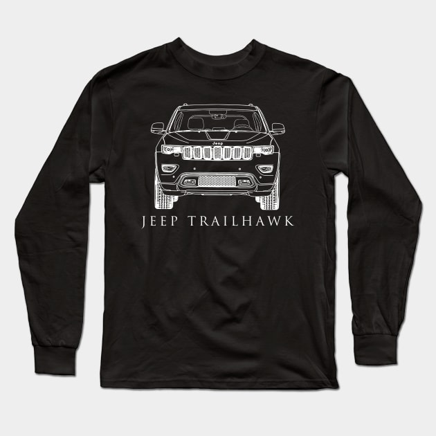 Jeep Trailhawk 1 White Design Car form Long Sleeve T-Shirt by labyrinth pattern